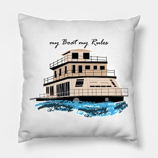 HOUSE BOAT CAPTAIN SAILOR FISHING Pillow