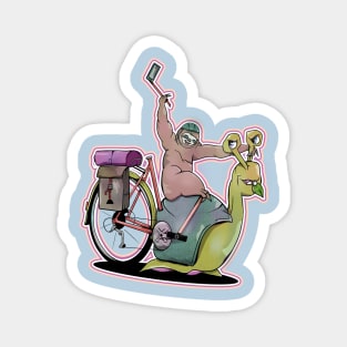 Sloth bicycle touring pickpacking Magnet