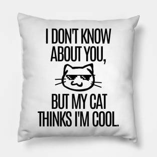 My cat thinks I'm cool. Pillow