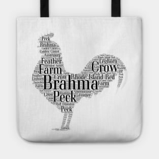 Rooster Word Cloud Original Art Tote