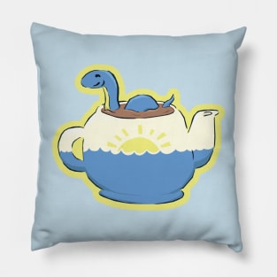 Nessie in a Teapot Pillow