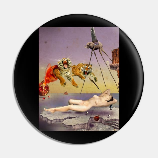 Painting Dream Caused by the Flight of a Bee Salvador Dali T-Shirt Pin by J0k3rx3