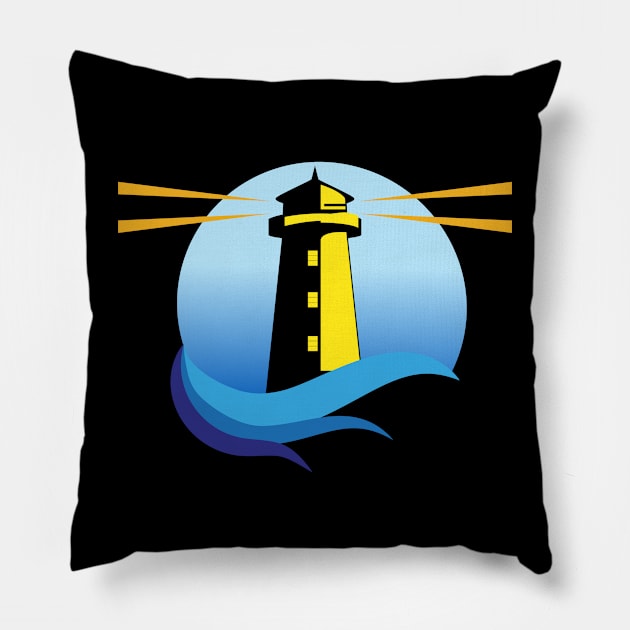 The Real Way Foundation Lighthouse Graphic Pillow by The Real Way Foundation