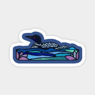 Stained Glass Loon Magnet