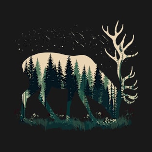 Cool Deer Silhouette T-Shirt