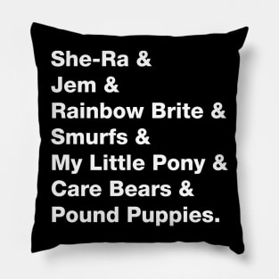 80s Cartoon Line-Up Pillow