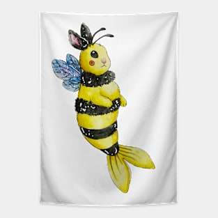 Bee Mermaid Bunny Tapestry