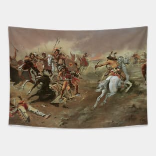 For Supremacy by Charles Marion Russell Tapestry