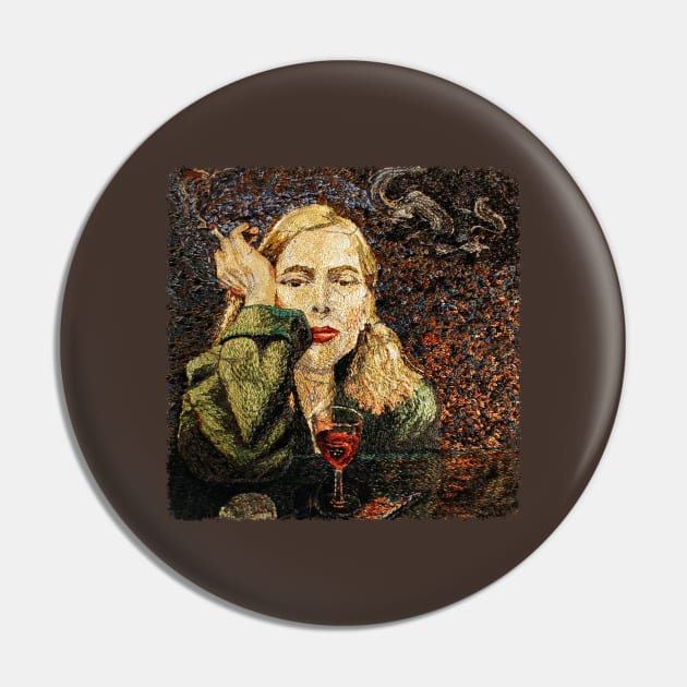 Joni Mitchell - Retro 1990s Style Fan Art Design Pin by C'antTellMeNothing Arts