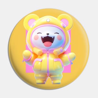 AKBLM - GENKI 元気 HAPPY JELLY PUFF KUMA | KAWAII 3D PASTEL YELLOW AESTETHIC ANIME CHARACTER Pin