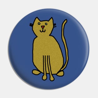 Cat Gold Metallic Pin