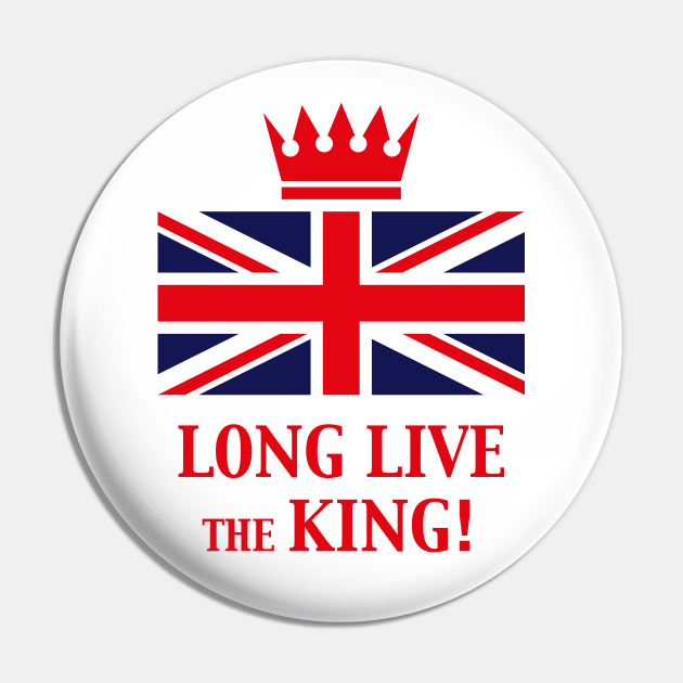 Long Live The King! (England / Great Britain / Red) Pin by MrFaulbaum