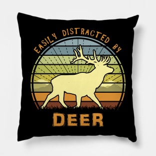 Easily Distracted By Deer Pillow