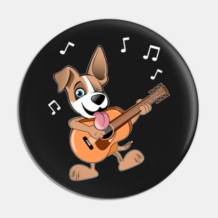 Guitar Music Dog T-Shirt Funny Pet Gift Idea Pin