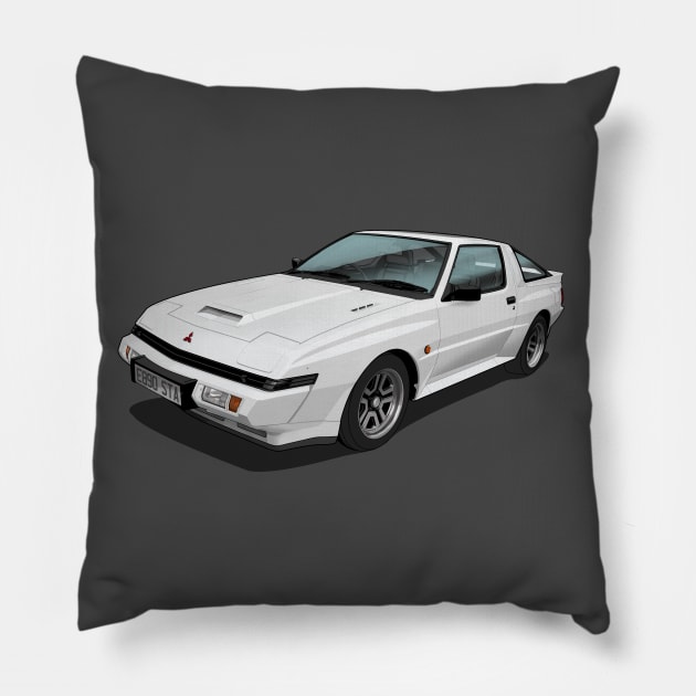 1989 Mitsubishi Starion EX Widebody Turbo in white Pillow by candcretro