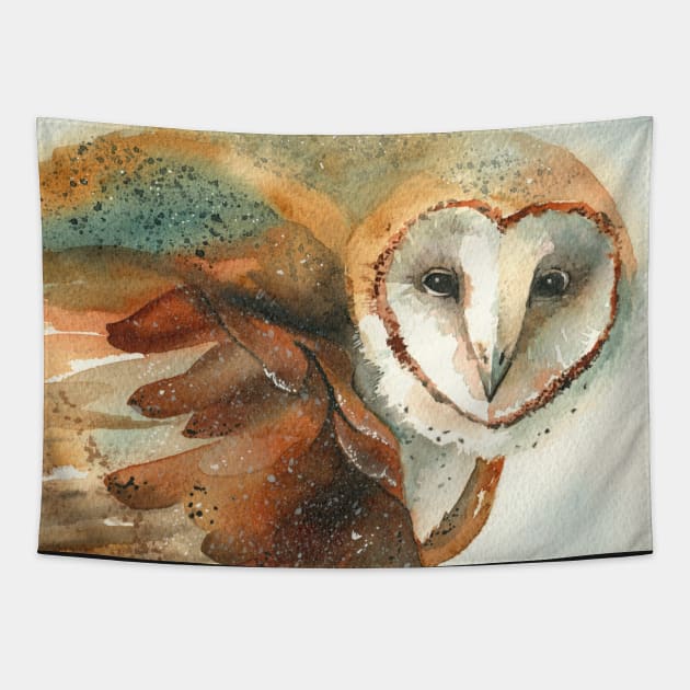 Barn Owl Sees You Tapestry by JCPhillipps