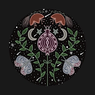 Celestial Moths and Flowers T-Shirt
