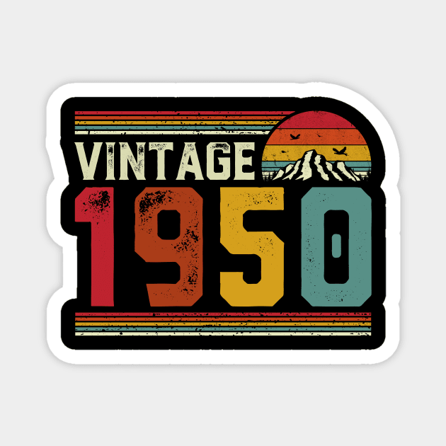 Vintage 1950 Birthday Gift Retro Style Magnet by Foatui