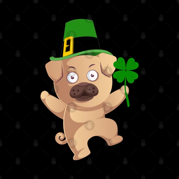 Irish Pug Leprechaun Hat St Patricks Day Shamrock Boys Girls Kids Dog Lovers Gift by HypeProjecT