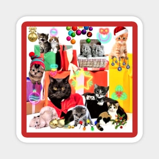 Christmas Pussy Cats Magnet