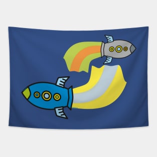 Rocket kawaii Tapestry