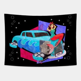 Hot Rod Mermaid Tapestry