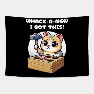 Classic Whack-A-Mew Kitten Toy Hammer Game Cute Cat Humor Tapestry