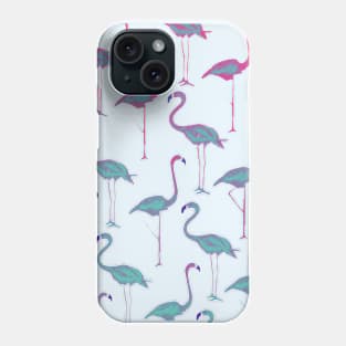 Pink blue flamingo art pattern-nature Phone Case