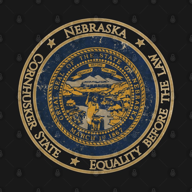Vintage Nebraska USA United States of America American State Flag by DragonXX