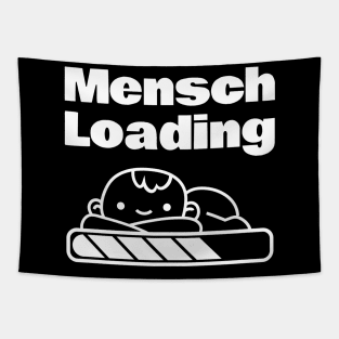 Little Baby Mensch Loading Funny Yiddish Words Tapestry