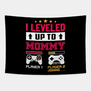 Leveling Up To Mommy Est 2024 First Time Mom 2024 Video Game Tapestry