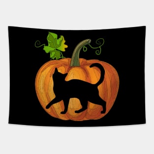 Cat in pumpkin Tapestry