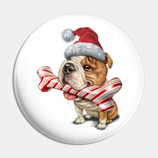 Christmas Bulldog Pin