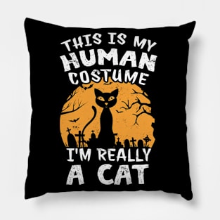 Halloween Black Cat Costume Cat Face Gift Pillow