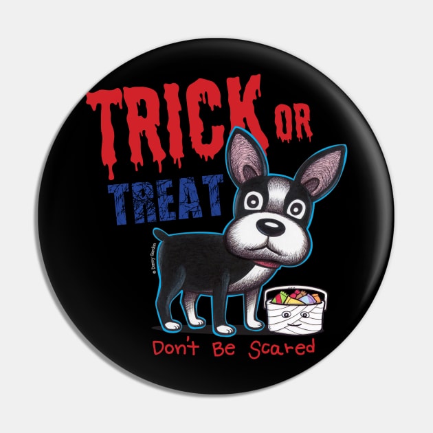 Trick or Treat Halloween Dog Pin by Danny Gordon Art