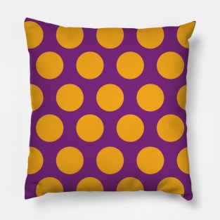 Orange polka dots on purple Pillow