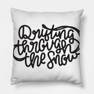 Drifting Through The Snow (Gray) Pillow