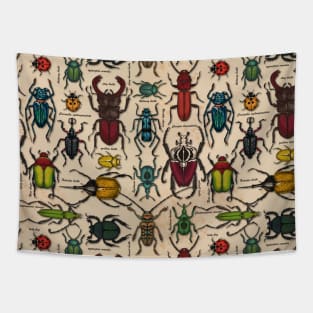 Beetles on off white Tapestry