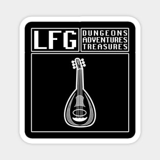 LFG Looking For Group Bard Lute Class Dungeon Tabletop RPG TTRPG Magnet