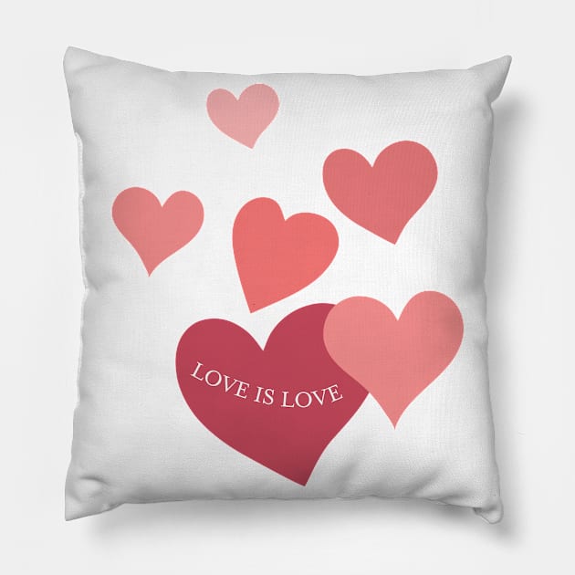 Love is Love Hearts Pillow by SWON Design