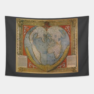Antique Heart Shaped Map by Oronce Fine of the Dauphine, 1534 Tapestry