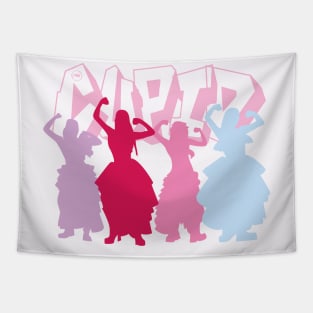 silhouette design of fifty fifty in the cupid era Tapestry