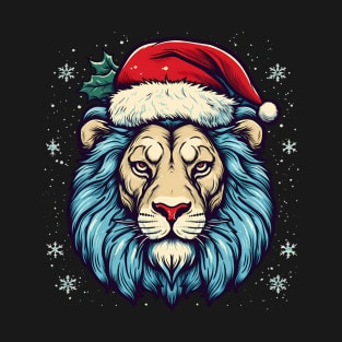 lion with Santa Hat, Xmas T-Shirt