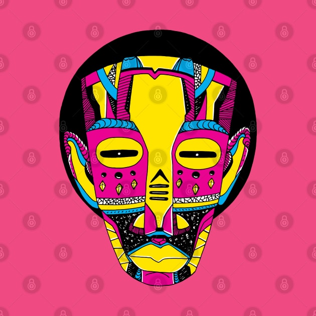 CMYK African Mask No 3 by kenallouis