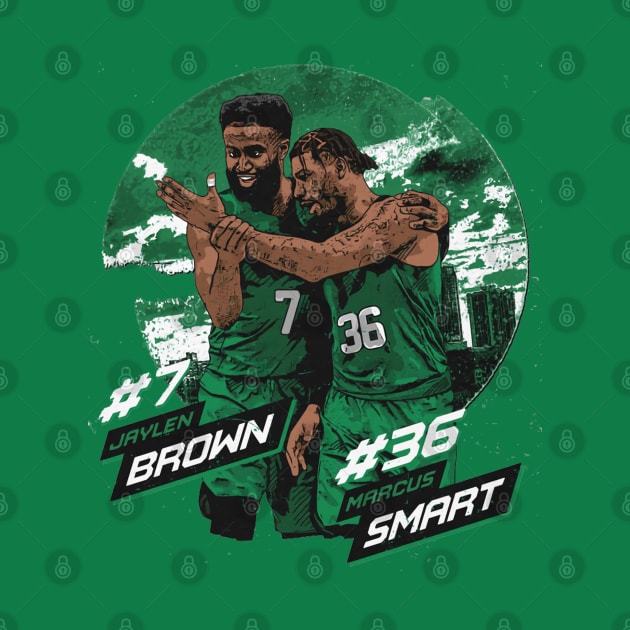 Jaylen Brown & Marcus Smart Boston City Emblem by danlintonpro