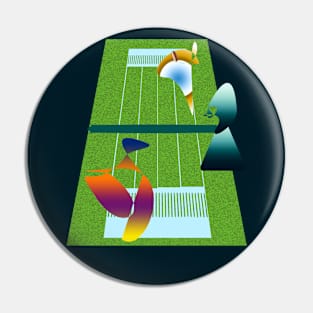 A Surreal Tennis Match Pin