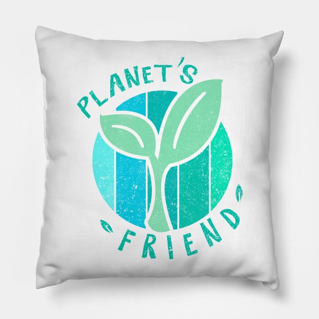 Planet Friend Logo Tshirt Eco Friendly Pillow by Teequeque