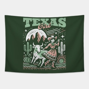 Vintage Texas Girl // Proud Texan Born and Raised // Texas Cowgirl Cactus Tapestry