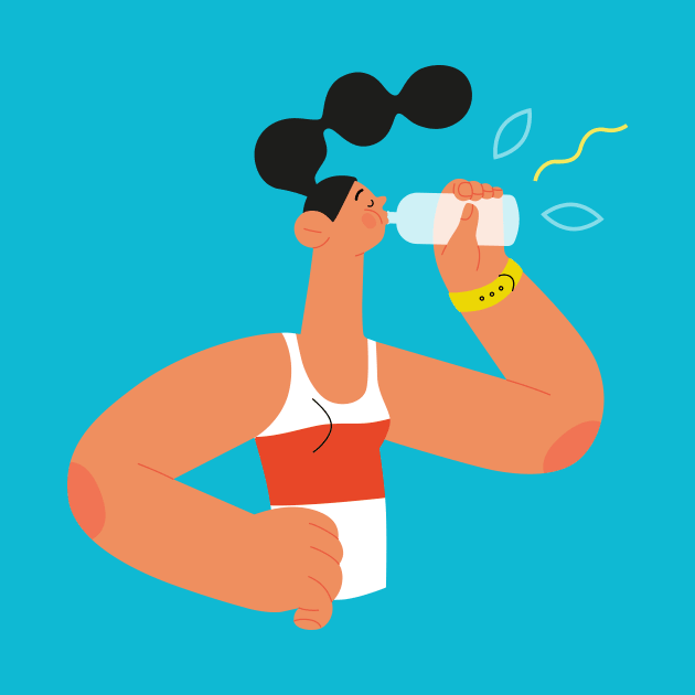 Sport Girl Drinking by JunkyDotCom