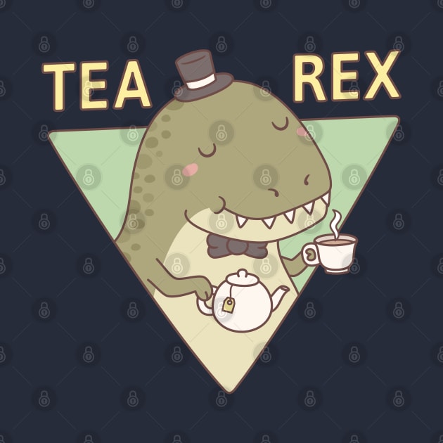 Cute Dinosaur Tea Rex Trex Pun by rustydoodle